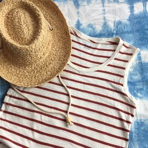 ☀️ Madewell Striped Red White Muscle Tank Top XXS